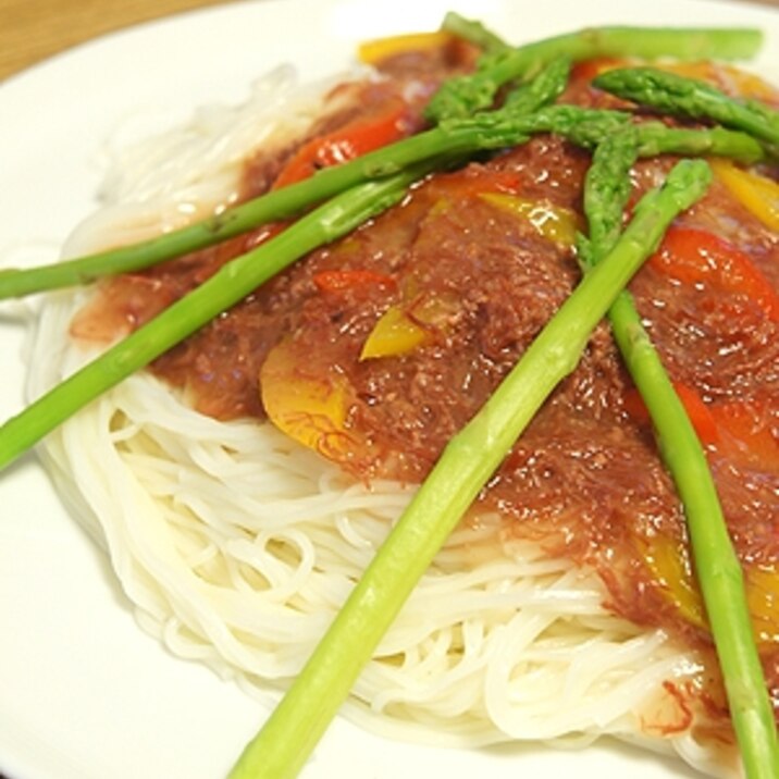 10分で完成！コンビーフのあんかけそうめん